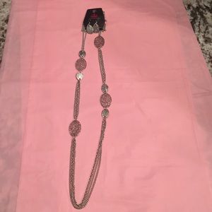 Force Of Nature Silver Necklace/Matching Earrings